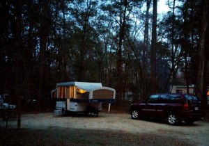 Nightfall in the campground.